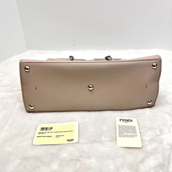 FENDI 3Jours Grey Calfskin Leather Satchel Bag Multicolor Trim Italy $ 2950 - Picture 16 of 16